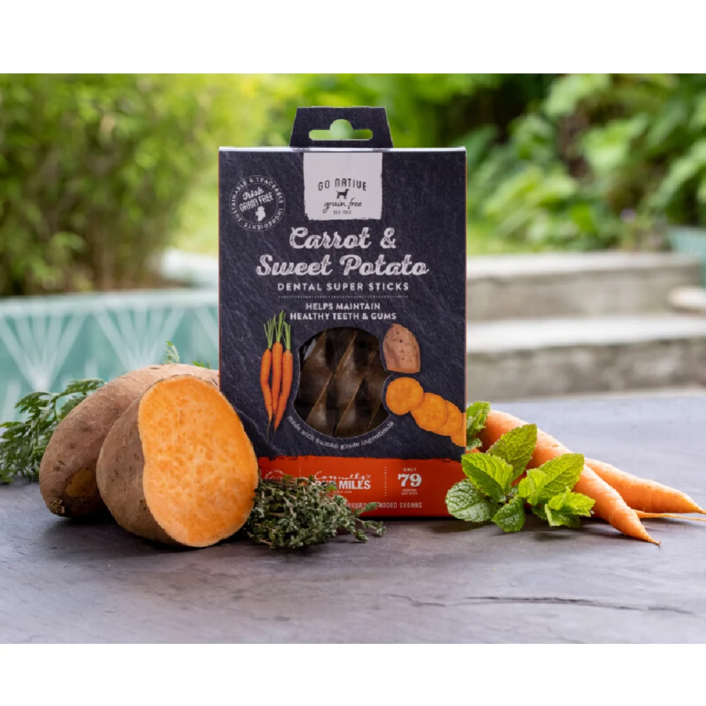 Go Native, dentalna spirala - korenje in sladki krompir (150 g)